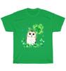 NEW Owl Holding Shamrock Clover Stars St Patricks Day T-Shirt Unisex Tee Gift