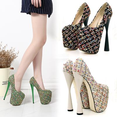 19 см сексуальные женские туфли-лодочки для стриптиза на платформе с высокими каблуками туфли для ночного клуба с круглым носком туфли больших размеров