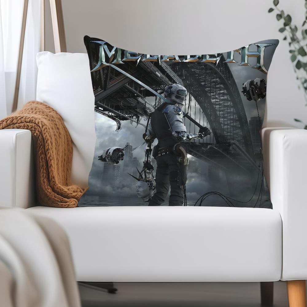 M-megadeth Band Pillow Case Applicable Space For Guest Rooms Interiors Cars Office House Decoration