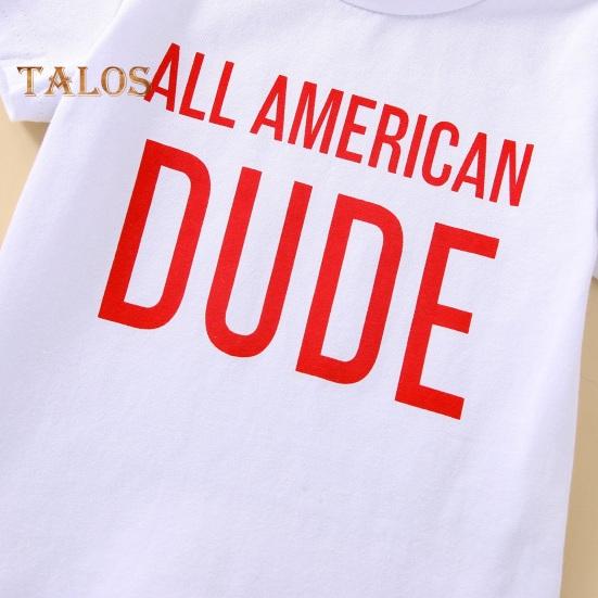 Повседневные наряды Топы с коротким рукавом Шорты-шаровары со звездами и полосками День независимости 4 июля Детская одежда для отдыха