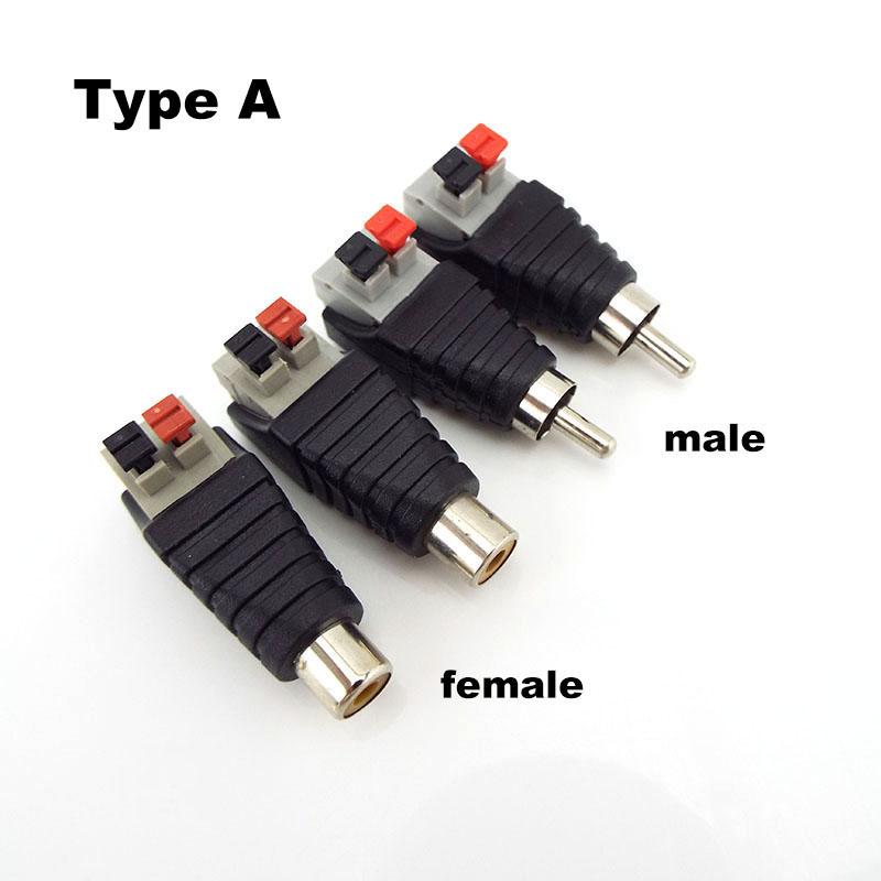 Аудио RCA мужской женский адаптер разъем для динамика клеммный провод кабель A/V к штекеру RCA женский разъем RCA пресс для кабеля