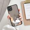 Милый противоударный полупрозрачный матовый чехол для телефона Iphone 11 12 13 Pro Max Mini 7 Plus XR XS, чехол «Милый кошачий поцелуй», отказ от поцелуя