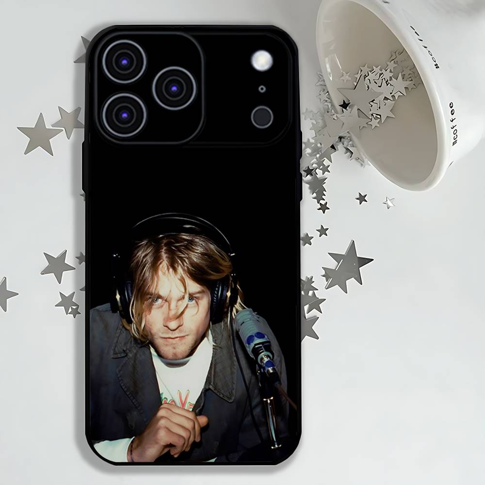 K-Kurt Singer C-Cobain Phone Case For iPhone 17,16,15,14,13,12,11,Pro,Max,Plus,E,Air,Mini Black Shockproof Funda Cover