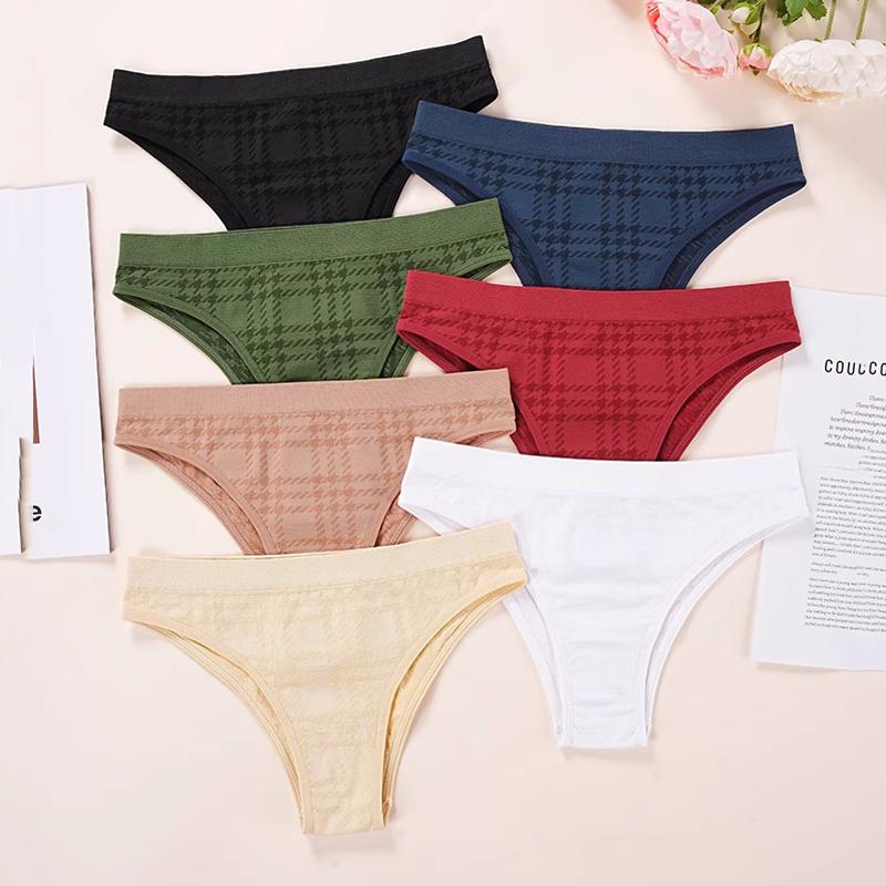 CINOON Sexy Women Briefs Low Rise Solid Color Panties No Trace Breathable Lingerie Soft Sport Underpant