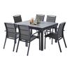 Salon de jardin Ensemble Modulo T 6 / 10 + F 6 Full Alu Gris Wilsa Garden