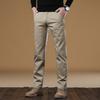 Новые брюки прямого кроя со средней посадкой в стиле business casual для мужчин, простые и универсальные