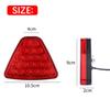 Motorcycle Car Indicator Triangle Rear Brake Light Warning Strobe Stop Safety Red Rear Bumper Light 12V