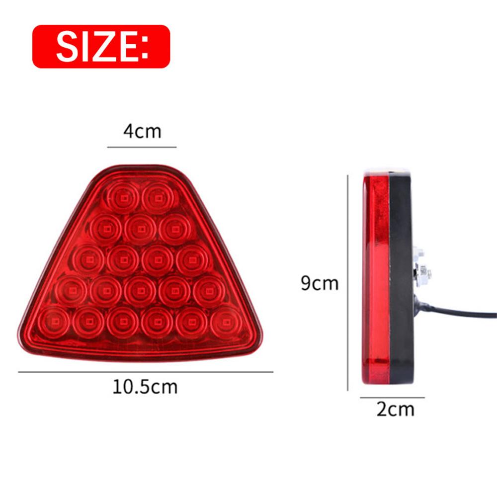 Motorcycle Car Indicator Triangle Rear Brake Light Warning Strobe Stop Safety Red Rear Bumper Light 12V