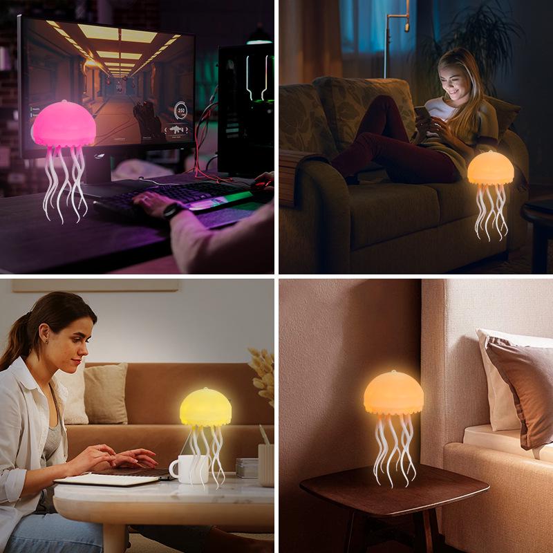 Smart Jellyfish Night Light: Colorful White Noise Sleep Aid and Hanging Atmosphere Lamp