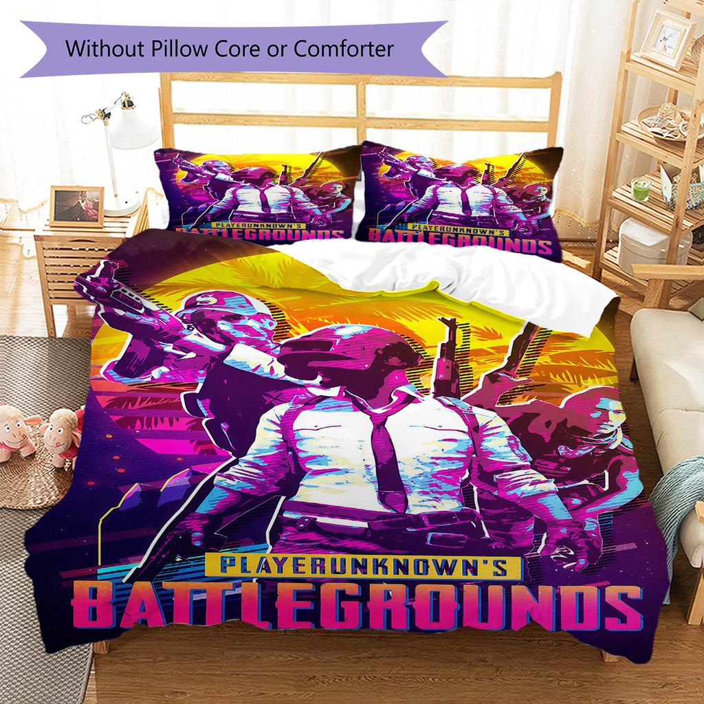 Highly rated game Pattern Bedding Quilt Set Quilt Cover Pillowcase Home Decoration Birthday Gift (1 * duvet cover + 2 * pillowcase, without core)