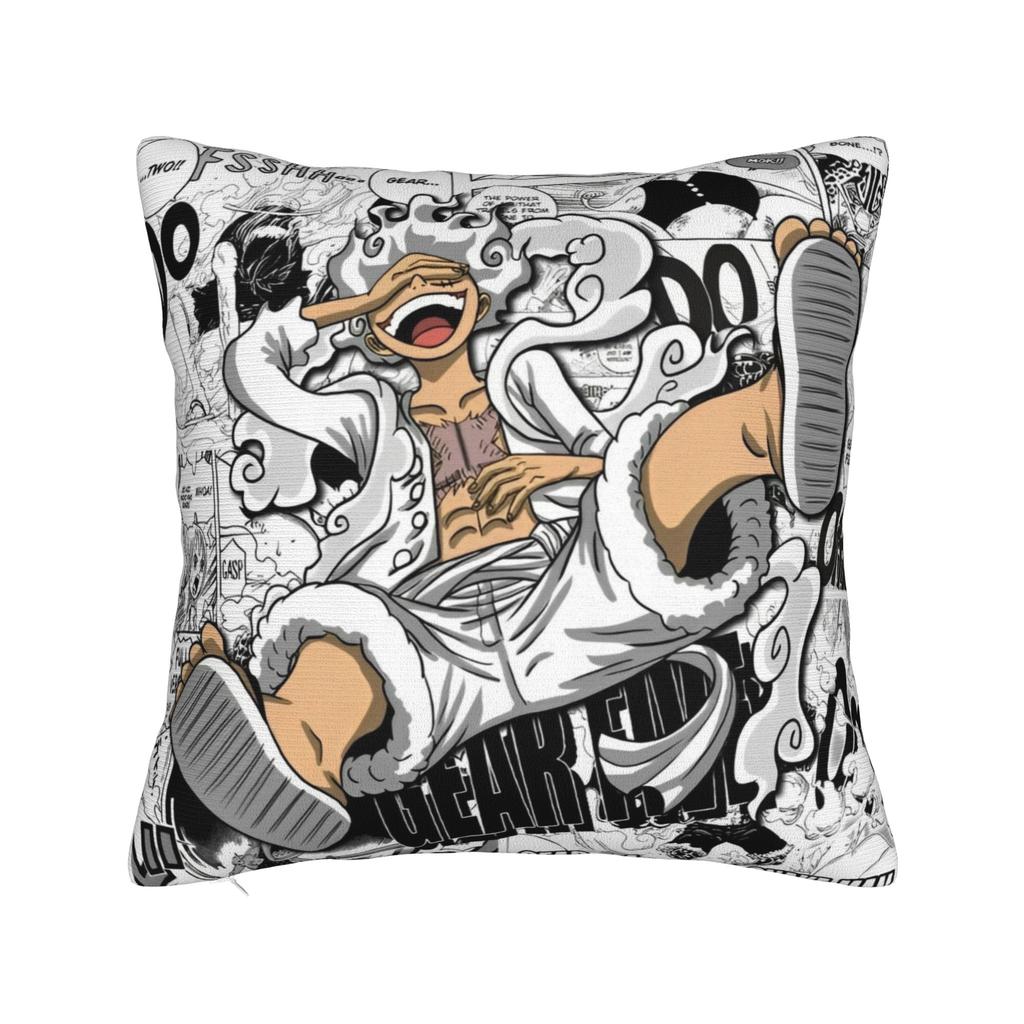 Luffy Anime Pillowcase Polyester Cushion Cover Decoration Anime Manga Throw Pillow Case Cover Home Square 45X45Cm