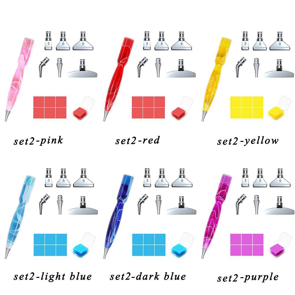 Ручка для точечной вышивки крестом, ручка для рисования алмазной мозаикой из смолы, ручка из смолы, сменные головки для ручки из сплава