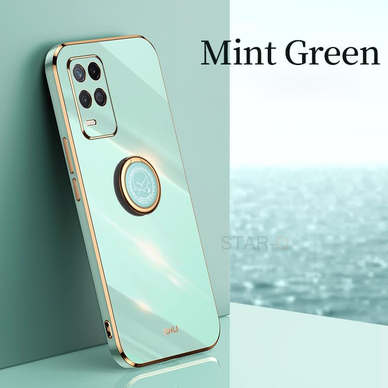 Роскошный чехол для телефона с золотой рамкой и покрытием для Oppo Realme 8 Pro 4g Realme8 8pro, мягкий силиконовый чехол-накладка из ТПУ