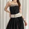 Gothic Leather Waist Belt Vintage Dress Jeans Belt Niche Women's Rivet Belt  Waist-Cinching