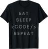 Eat Sleep Code Repeat Funny Programming Coding Gift Unisex T-Shirt