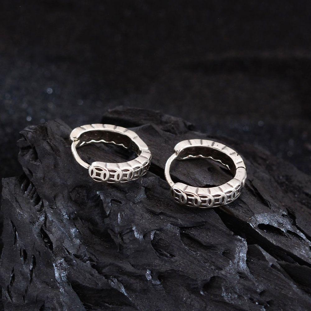 Серьги-монеты из меди в ретро-стиле, серьги с характером, простой нишевый дизайн, серьги на осень и зиму