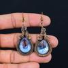 Beautiful Tanzanite Gemstone Handmade Pure Copper Wire Wrapped Earrings Jewelry