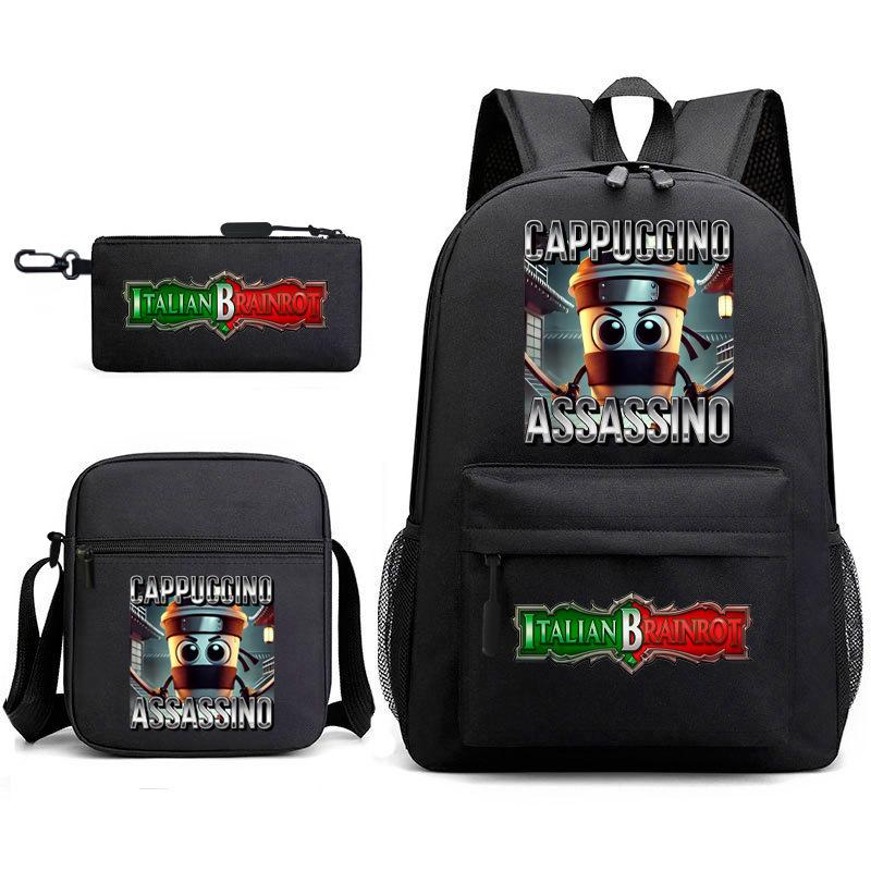 Shanhaijing Backpack, Student Schoolbag, Shoulder Bag, Pencil Bag, Three-Piece Set