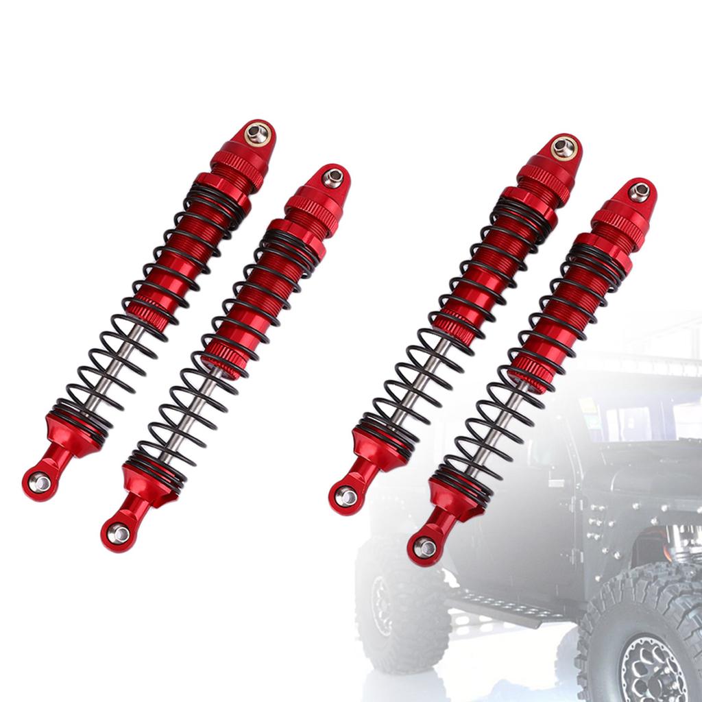 4pcs Aluminium Alloy Red RC Shock Absorber Accessory Fit for SCX10 D90 1 10 RC Crawler Car