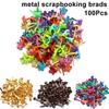 DIY Scrapbooking Album Plated Mini Brads Embellishment Clasp Paper Fastener Handmade Craft