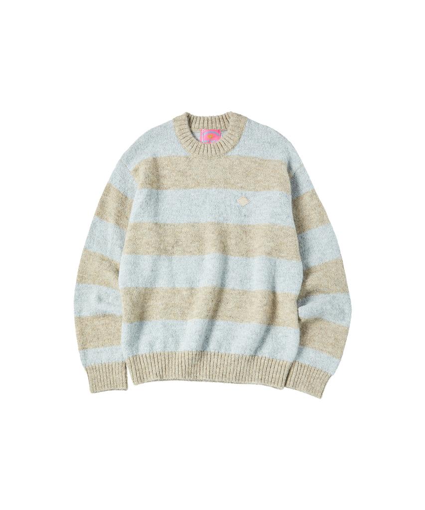 COMONINOZ Hairy Stripe Pullover [Beige]