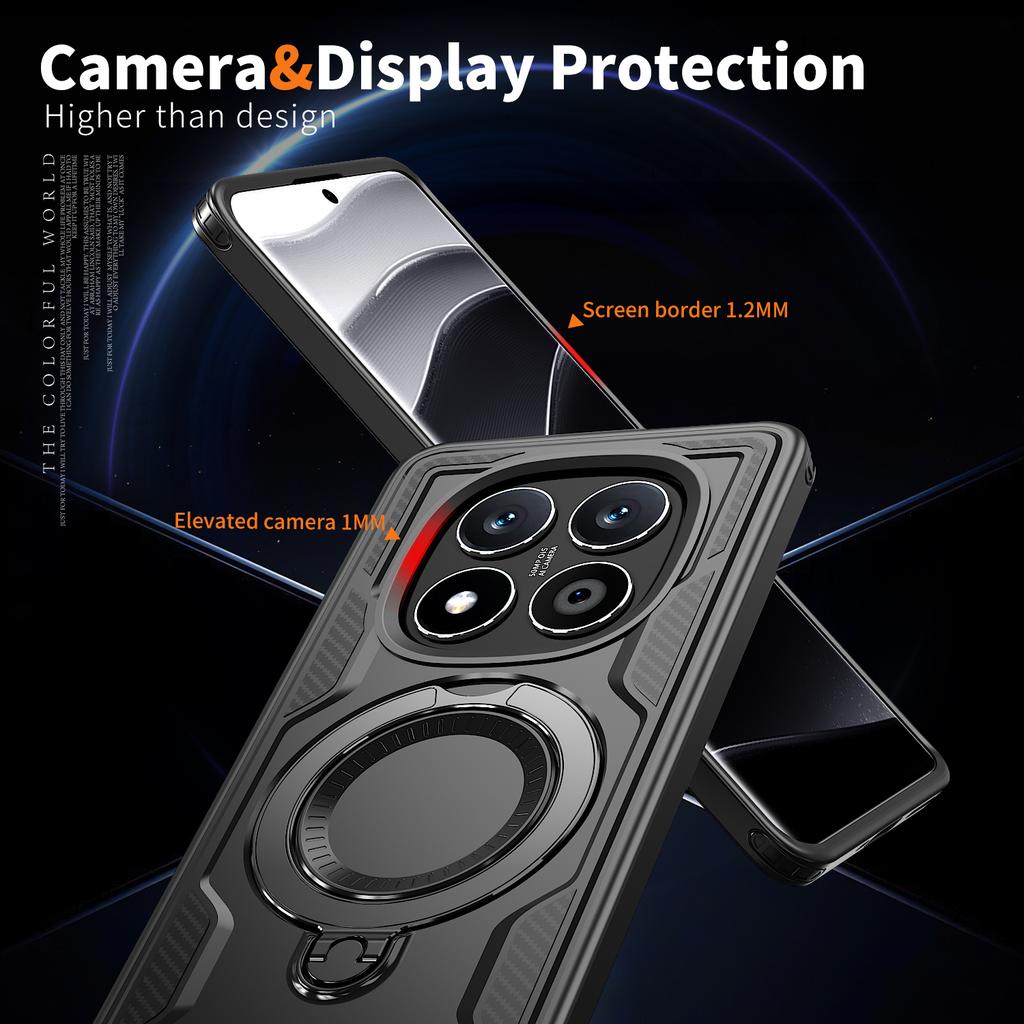 For Xiaomi Poco X7 5G/Redmi Turbo 4 Pro 5G Case Compatible with MagSafe Military Protection PC+TPU Kickstand Phone Cover