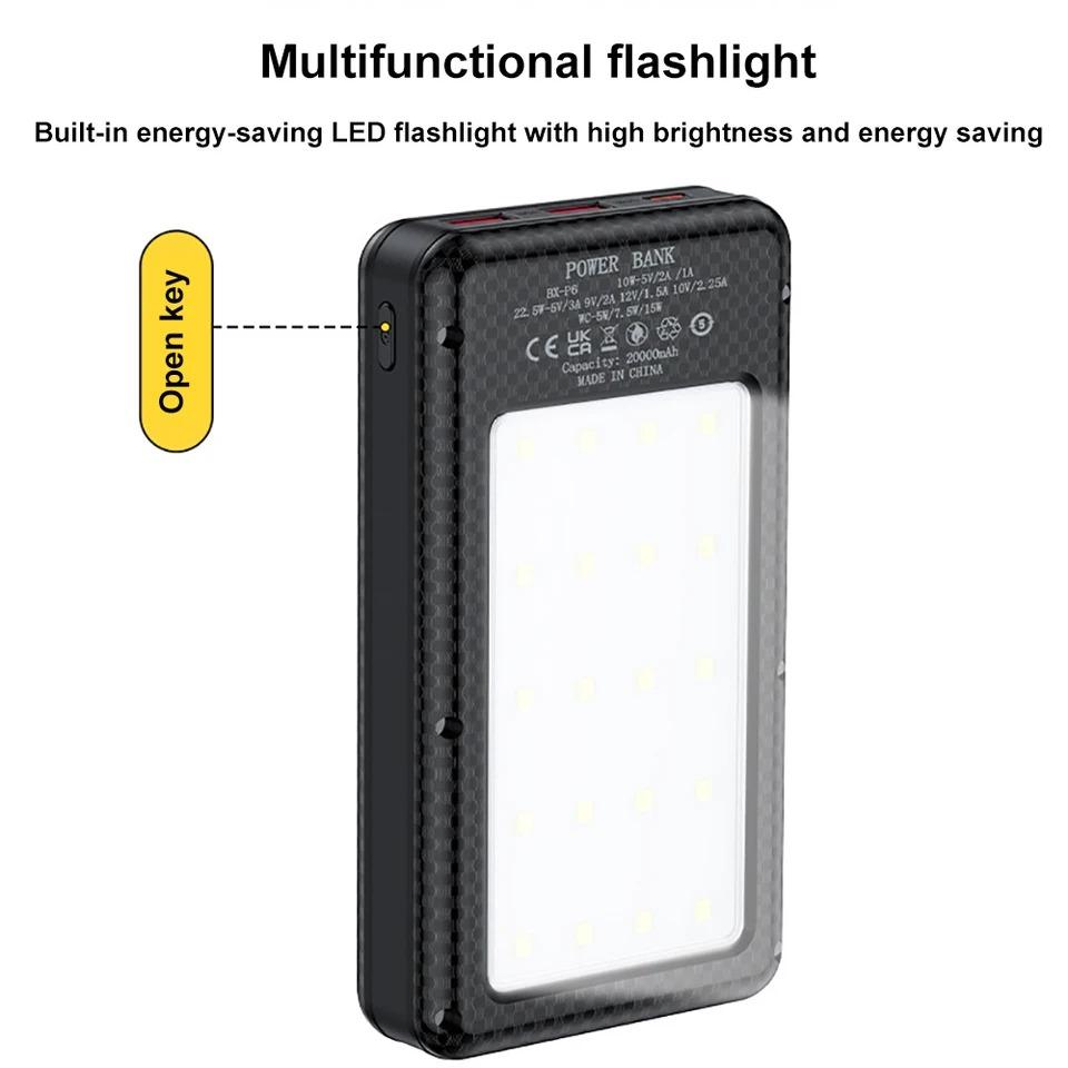 37.5W Fast Charging Battery Box 22.5W Wired +15W Wireless 20000mAh 6x18650 External Power Bank Case Battery Charge Storage Box