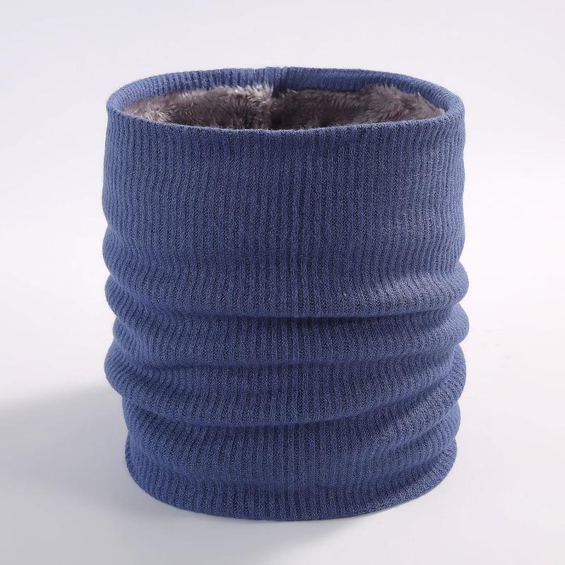 Winter Knitted Neck Cover Outdoor Warm Neck Cover Solid Color Men's and Women's Double-layer Pullover and Velvet Scarf