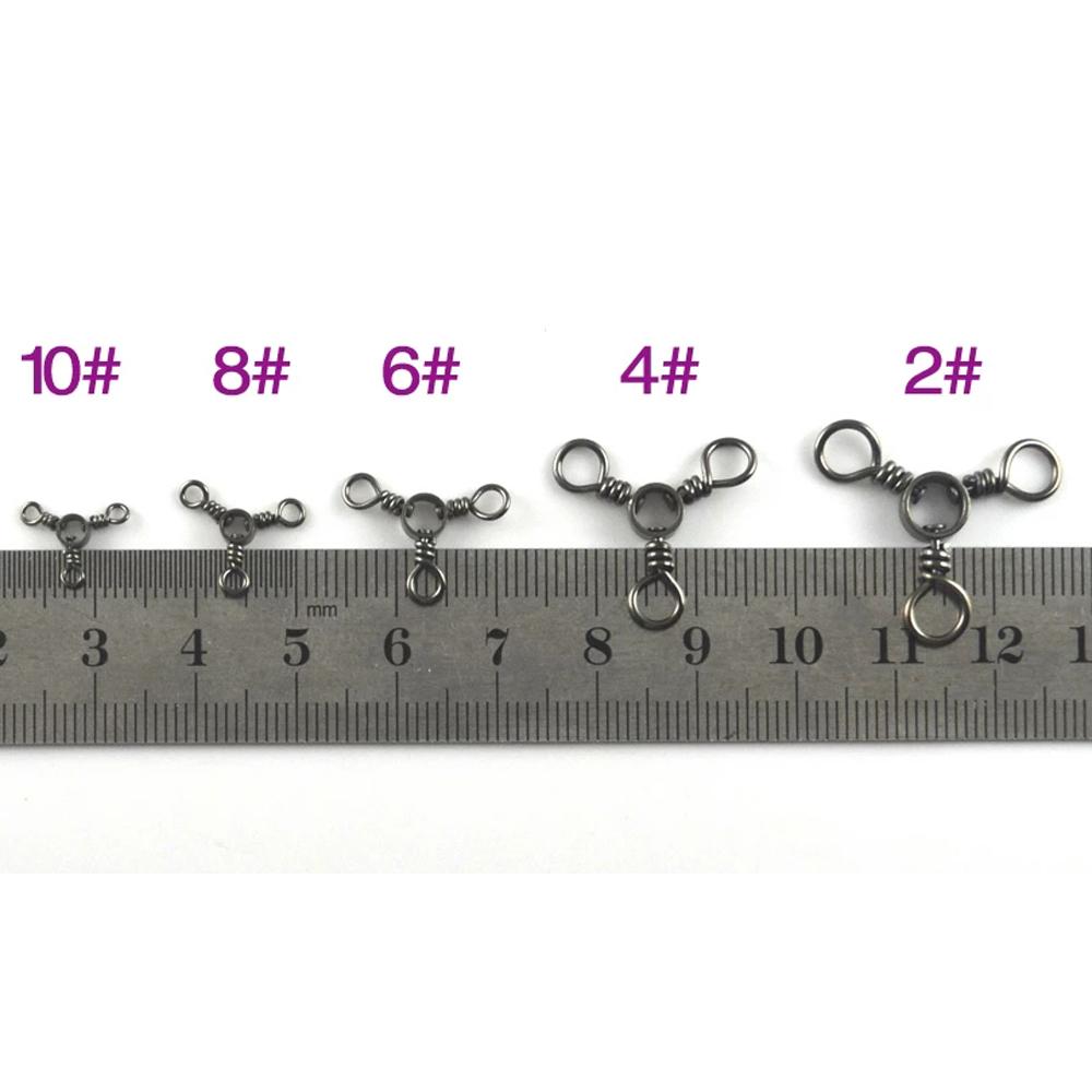 Рыболовные крючки Nickel Swivel Hook Трехсторонний вертлюг Рыболовные вертлюги Тройничные вертлюги Рыболовный соединитель