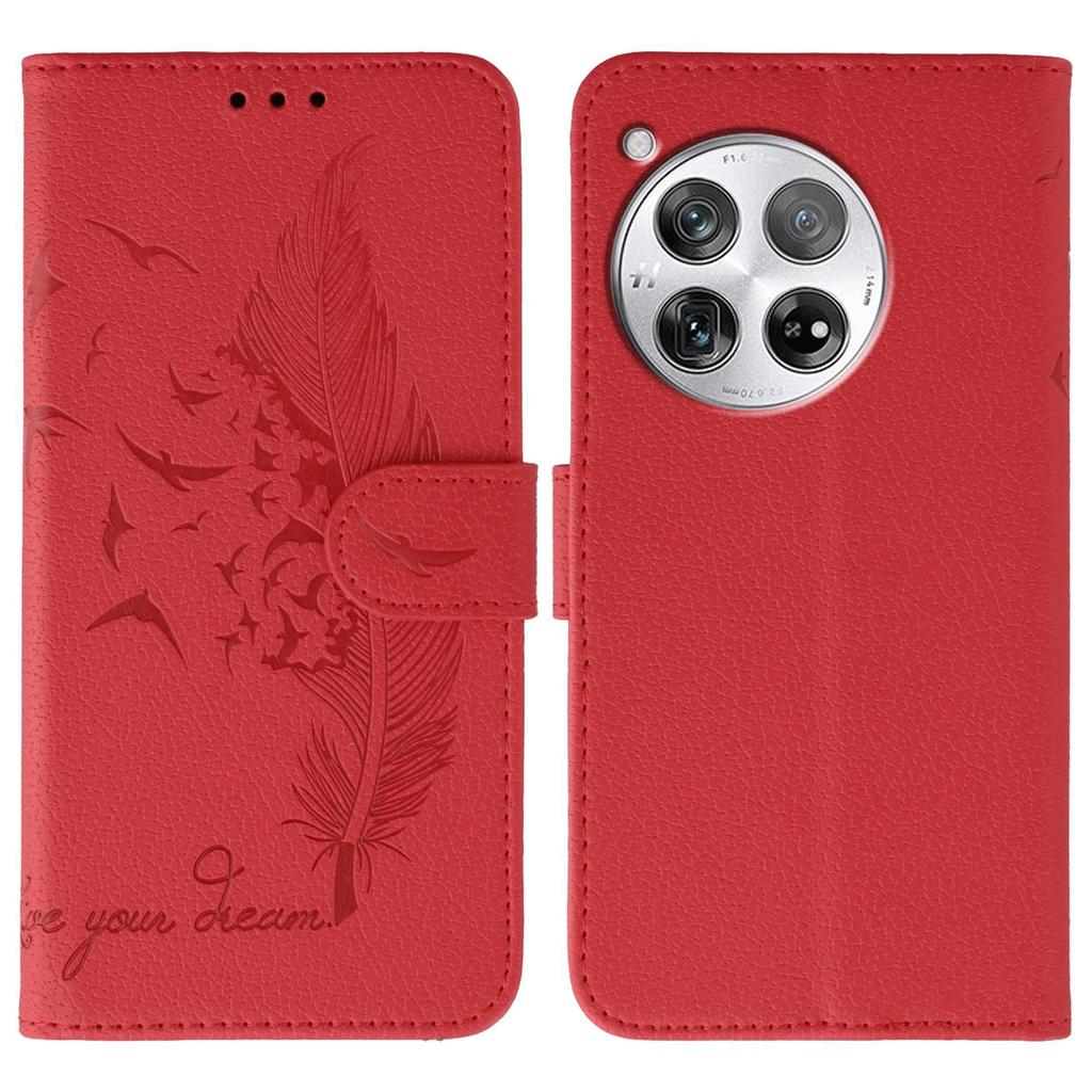 Для OnePlus 12 5G Чехол с оттиском пера PU кожаный кошелек Чехол для телефона