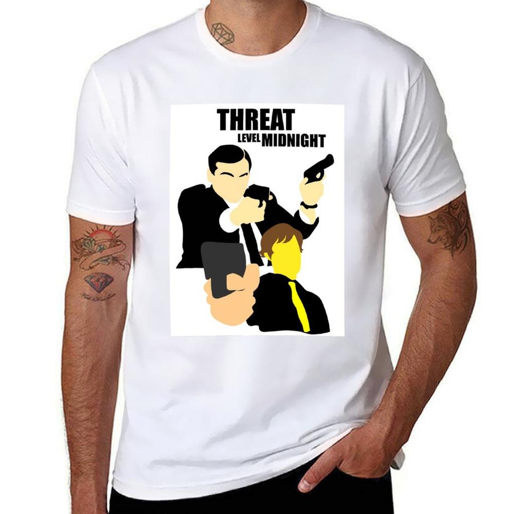 The Office Threat Level Midnight Classic Tshirt T Shirt Custom Print T Shirts For Unisex Slim Fit Tshirt