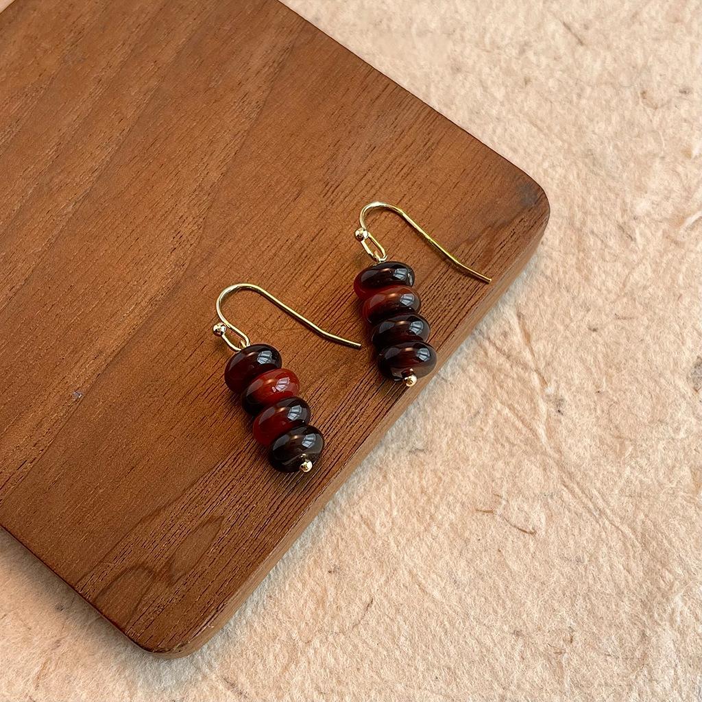 Серьги-подвески оригинального дизайна, этнический стиль, серьги из бисера из натурального камня, серьги в стиле ретро и персонализированные новые серьги в китайском стиле