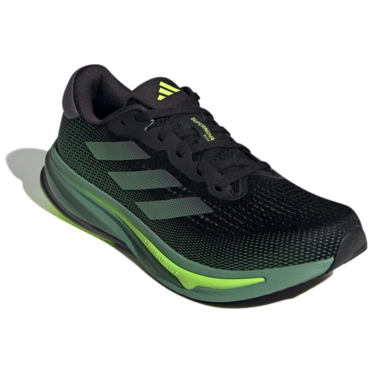 adidas Supernova Rise Удобная посадка Амортизирующие Прочные Дышащие Низкие Кроссовки для бега Мужские Кроссовки для бега Черный Зеленый ID3589