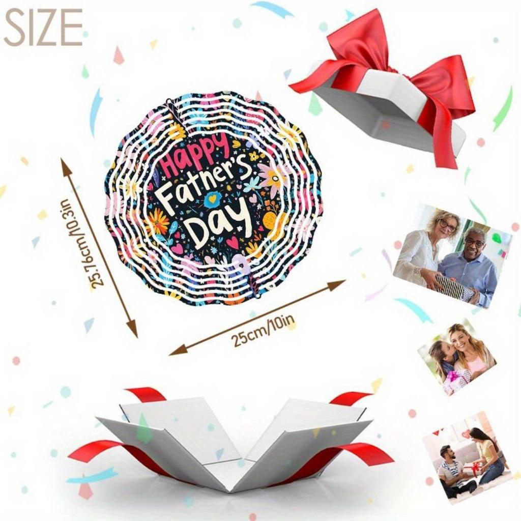 1 шт. Подвеска-колокольчик «Мандала» с дизайном «С Днем отца» – Яркий цветочный узор, Металлическая конструкция