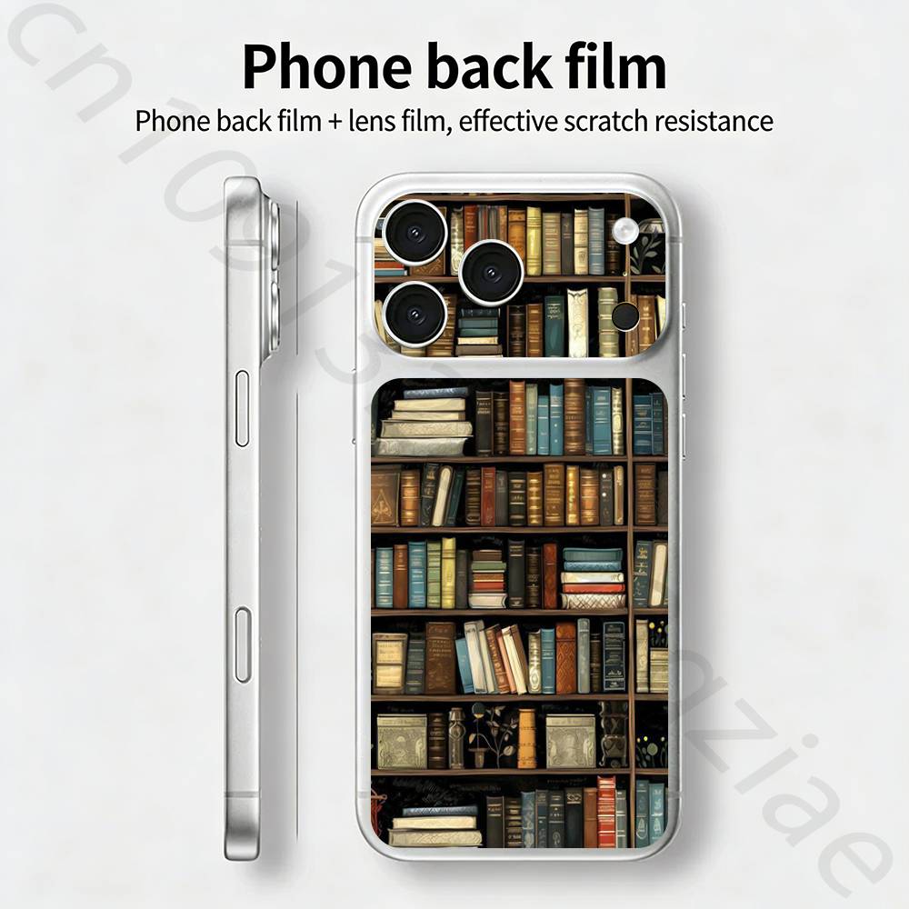 Креативная наклейка-обертка TICKET в виде книжной полки для iPhone 17 Pro/Pro max Защитная пленка для задней панели, рамки, камеры