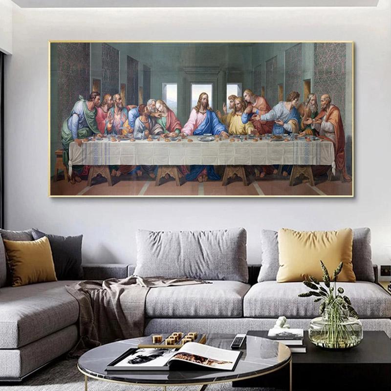 Last Supper Reproductions Canvas Painting Christian Posters and Prints Street Wall Art Pictures Living Room Home Decor No Frame
