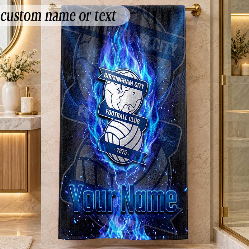 Beach TowelBIRMINGHAM CITY Football Custom Name Text Personalized Soft Towel for Beach Pool Indoor Home Decor Gift