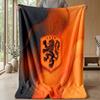 Netherlands Football Printed Flannel Blanket Skin Friendly Warm Decorative Throw for Indoor Couch Bed Daily Use