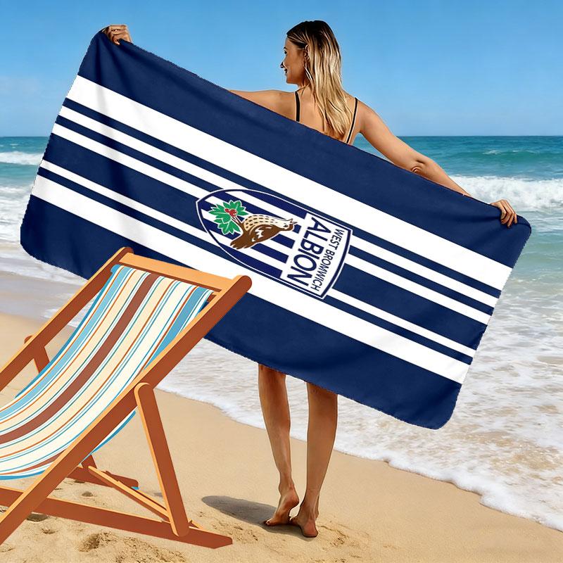 West Bromwich Albion Beach Towel, Large Soft Quick Dry Towel for Beach Camping Swimming