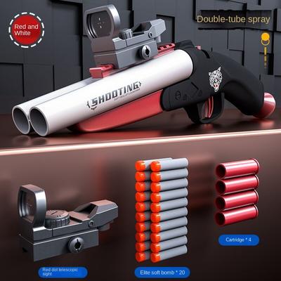 Игрушечный пистолет с пенопластовым дротиком, двухствольный пистолет для стрельбы, модель для детей и взрослых, команда для стрельбы, игры для мальчиков и детей