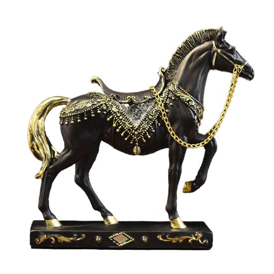 Смола Статуэтка Бегущей Лошади Миниатюрная Имитация Пони Фигурка Животное Скульптура Домашний Офис Настольное Украшение Орнамент