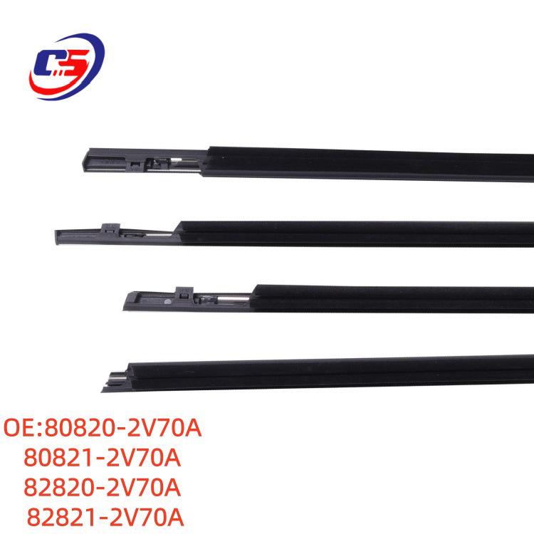 Nissan Car Window Sound Insulation Sealing Strip for Outer Pressure, compatible with 80820-2V70A and 80821-2V70A.