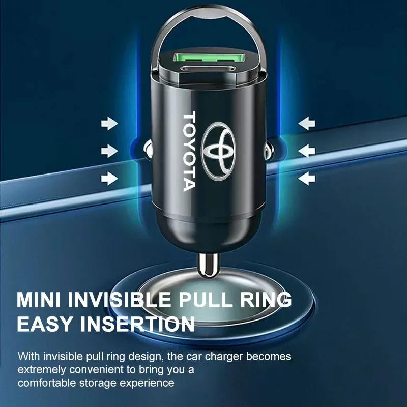 1Pcs 100W/200W Car Charger USB Type-C Fast Charging Adapter For Toyota Camry Corolla Yaris Chr Auris Avensis T25 Car Accessories