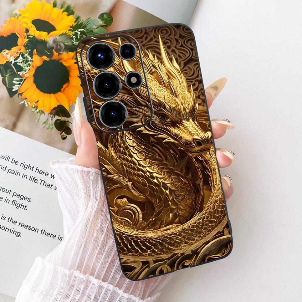 Для Itel S26 Ultra Super 26 Ultra Чехол для телефона Милый Кот Дракон Мультяшный Дизайн Задняя Крышка Черный Мягкий Силиконовый Корпус S688LN