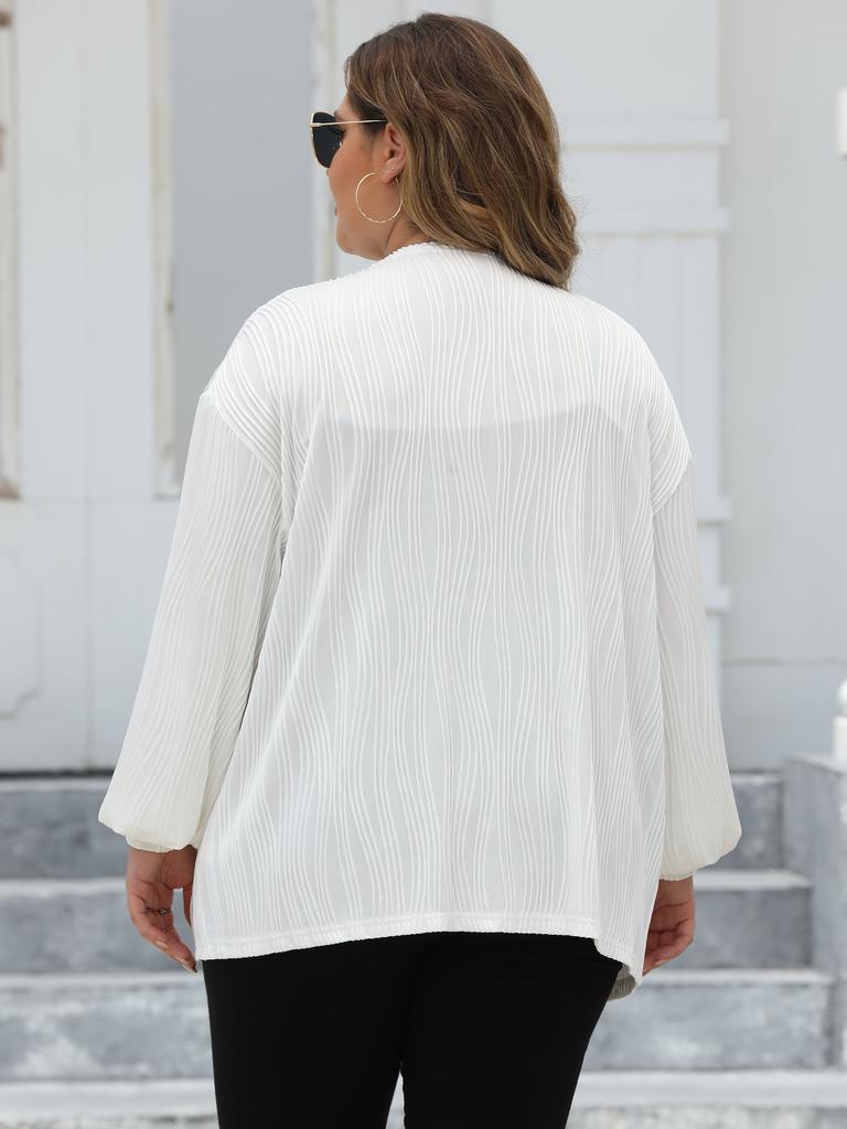 Женский кардиган больших размеров, однотонные толстовки для полных женщин, белый топ большого размера, женская распродажа, новинка 2024 года
