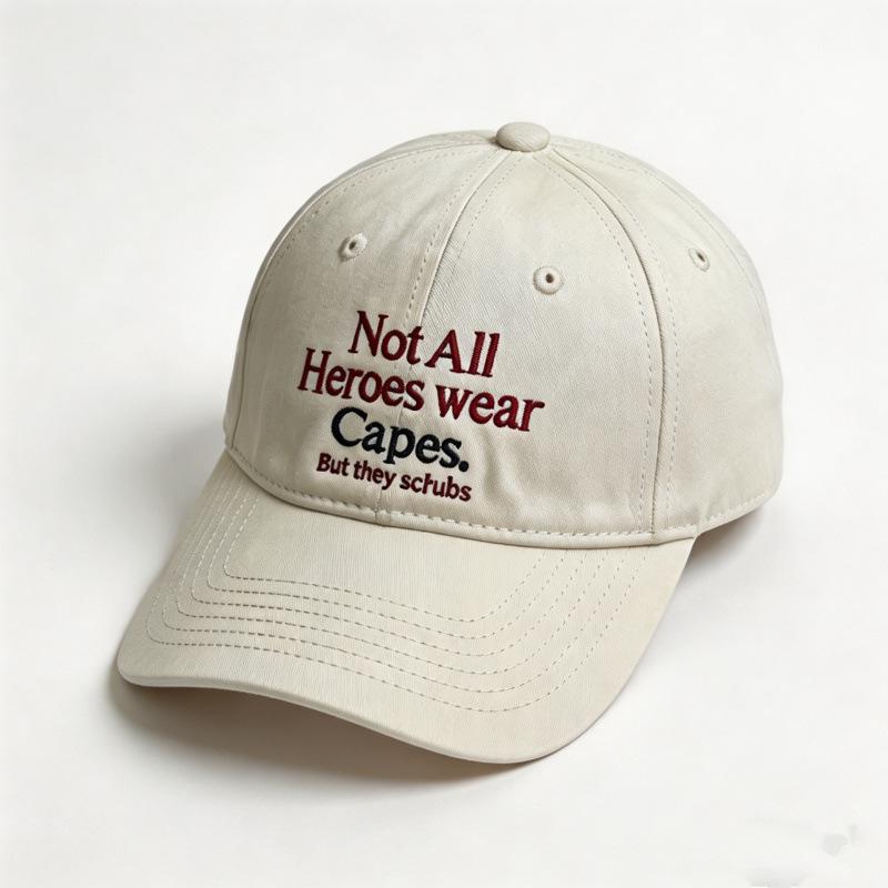 New soft-top American letter embroidered baseball cap for men and women, fashionable and versatile, showing the face, little couple duck