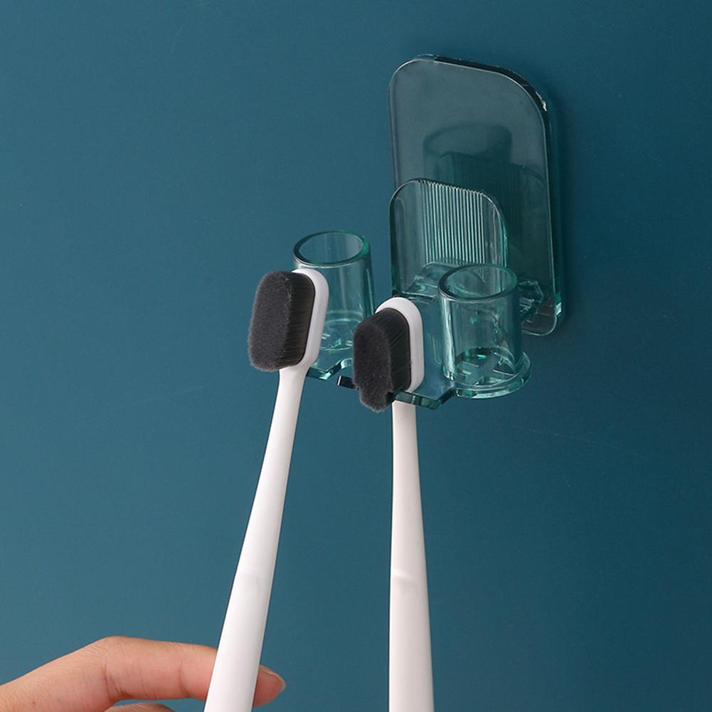 Держатель для зубных щеток Настенный стеллаж для хранения чашек для полоскания рта Ванная комната Туалет Держатель для полоскания рта без дырокола