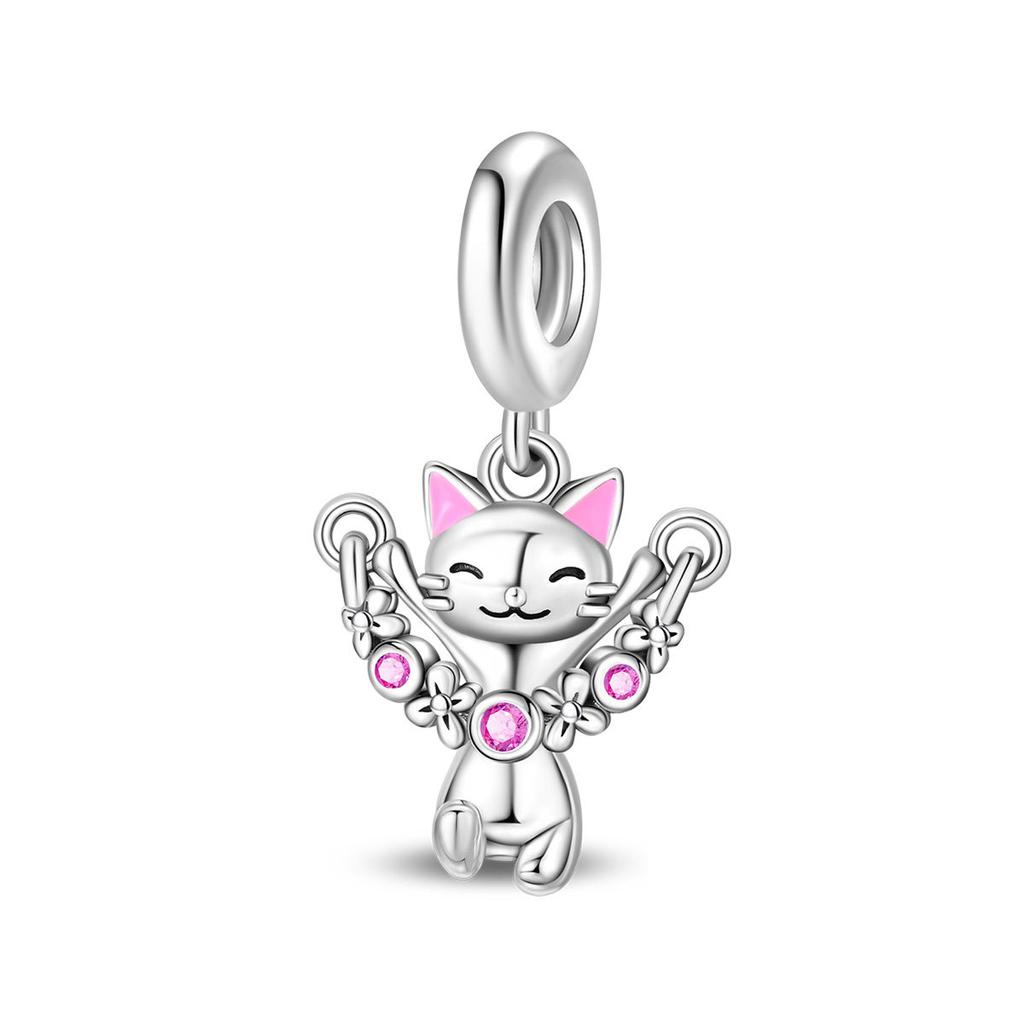 2026 Glamour Pendant Animal Baby Elephant Cat Swan Beaded DIY Jewelry Bracelet Accessories 925 Silver