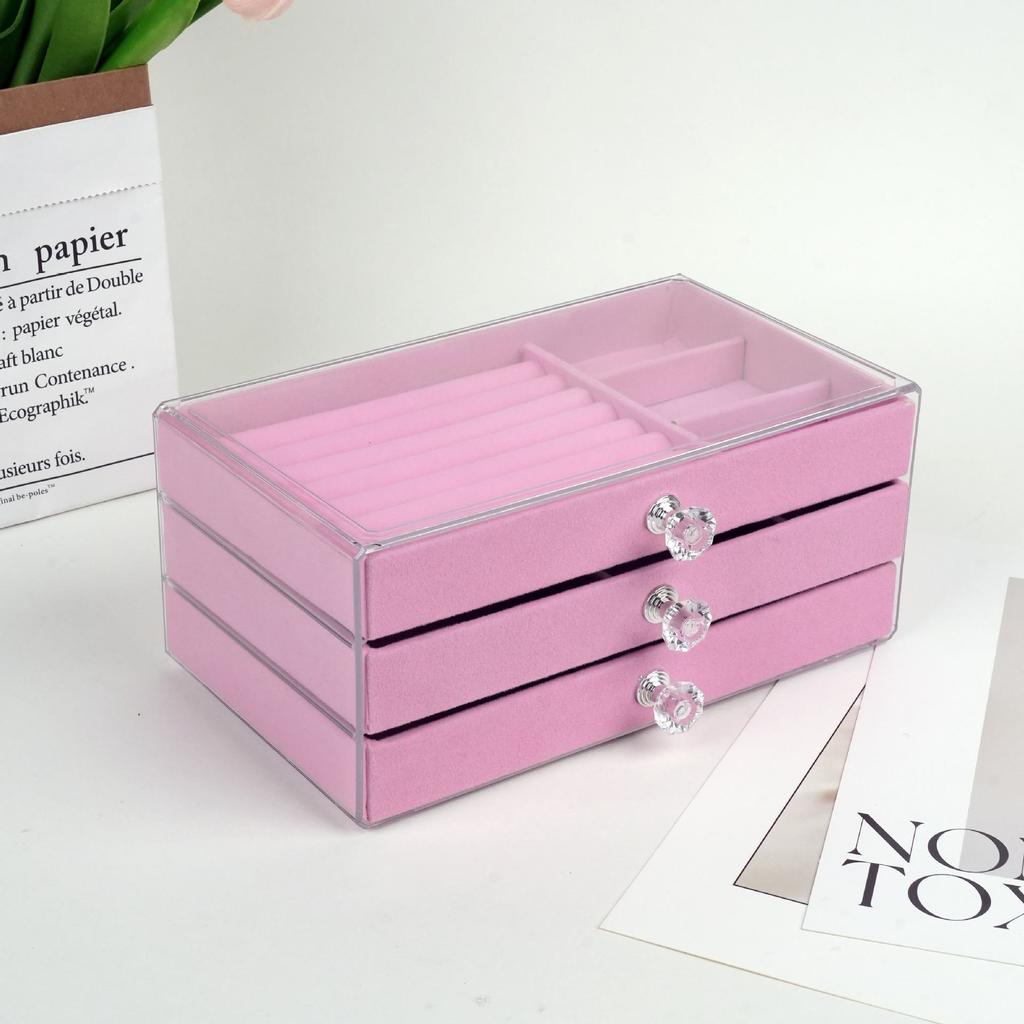 Acrylic Drawer Jewelry Storage Box for Earrings, Rings, Necklaces, Bracelets & Accessories
