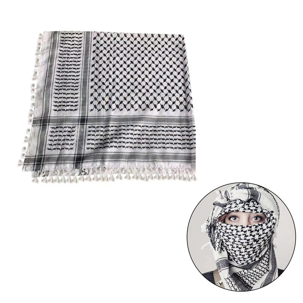 Middle East Keffiyeh Headscarf Square Men Scarf Wrinkles Resistant Bandana Scarf for Men and Women